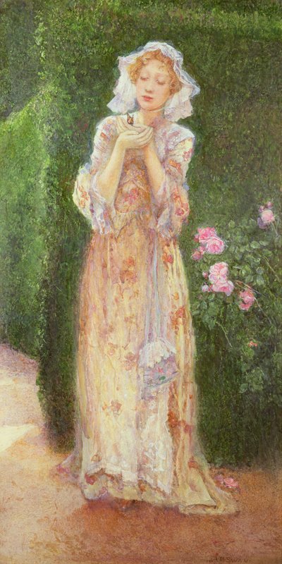Dame mit einem Schmetterling von Alice Macallan Swan